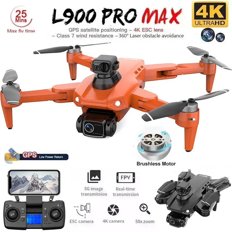 L900 Pro MAX GPS Drone 4K Prof - огляд і ціна Fpv Brushless Rc Drone 4K