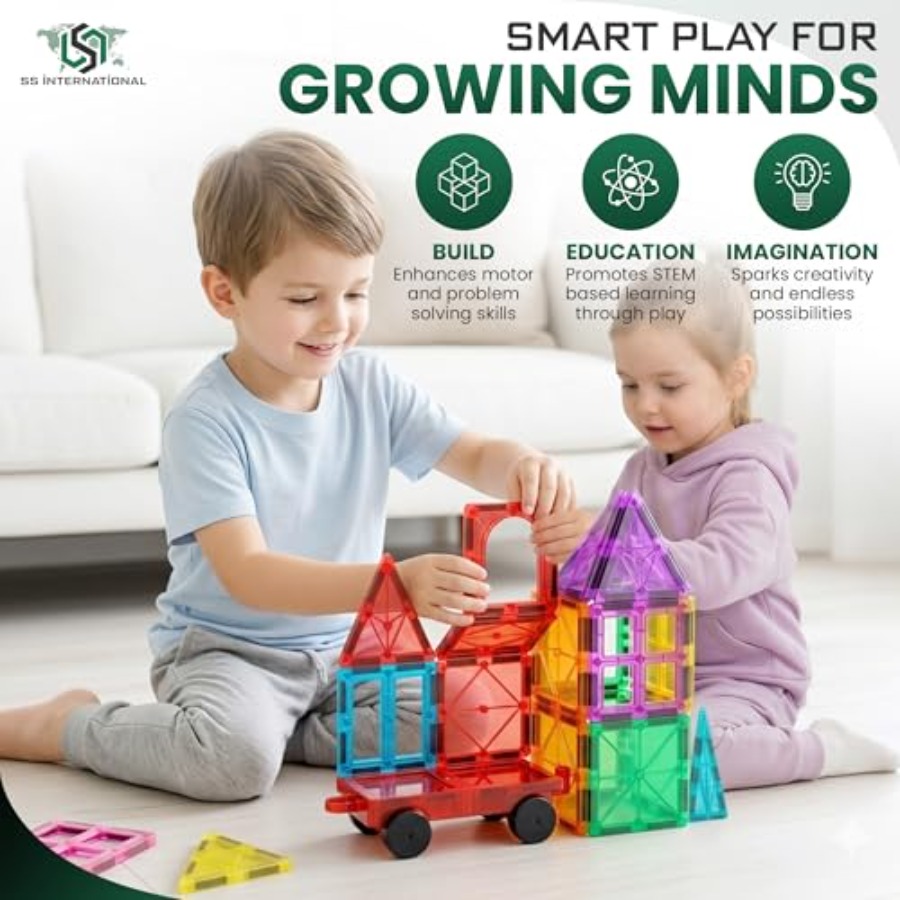 Magnetic Tiles Construction Se - огляд і ціна Magnetic Building Tiles Set 100Pcs