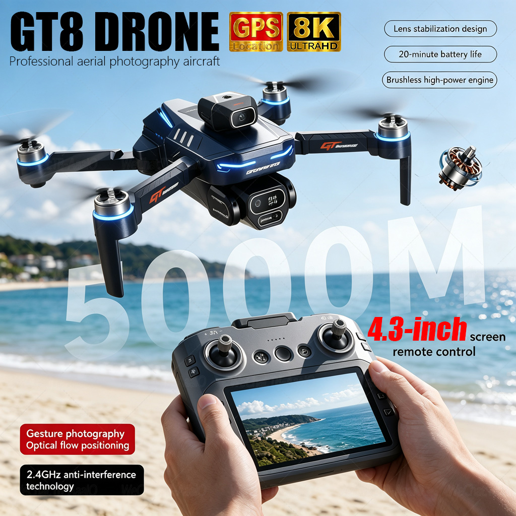 NEW GT8 HD RC Drone 4K Profess - огляд і ціна Fpv Brushless Rc Drone 4K
