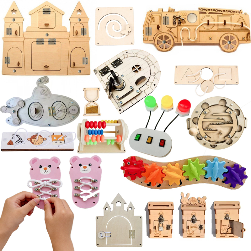 DIY Montessori Busy Board Wood - огляд і ціна Montessori Wooden Busy Board Toddler