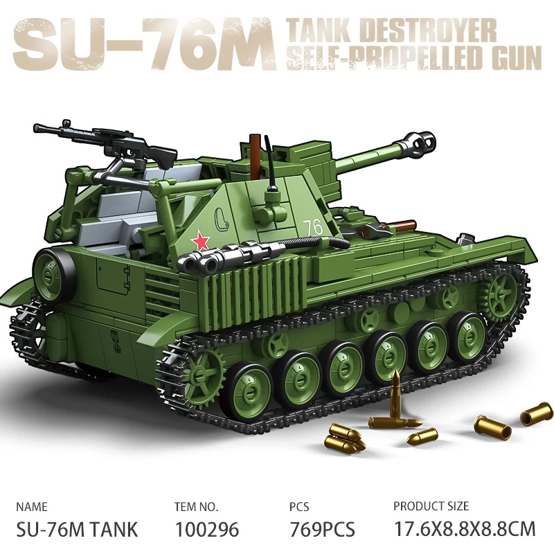 The Soviet SU-76M Tank Destroy - огляд і ціна Lego Compatible Military Tank