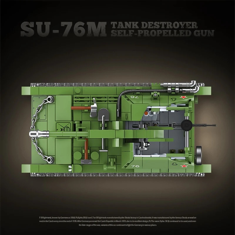 The Soviet SU-76M Tank Destroy - огляд і ціна Lego Compatible Military Tank