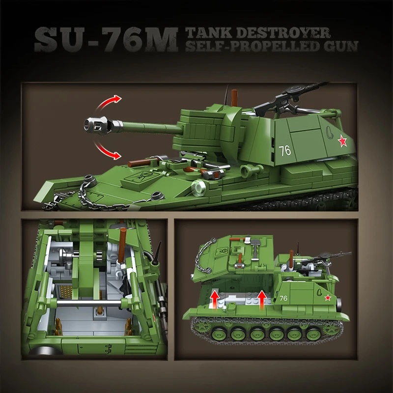 The Soviet SU-76M Tank Destroy - огляд і ціна Lego Compatible Military Tank