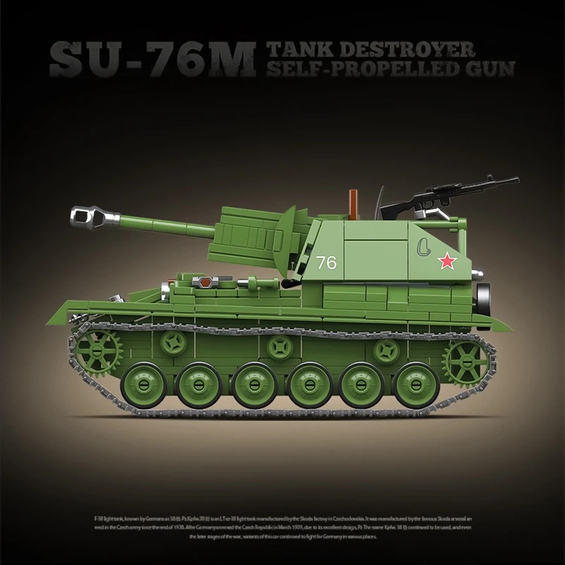 The Soviet SU-76M Tank Destroy - огляд і ціна Lego Compatible Military Tank