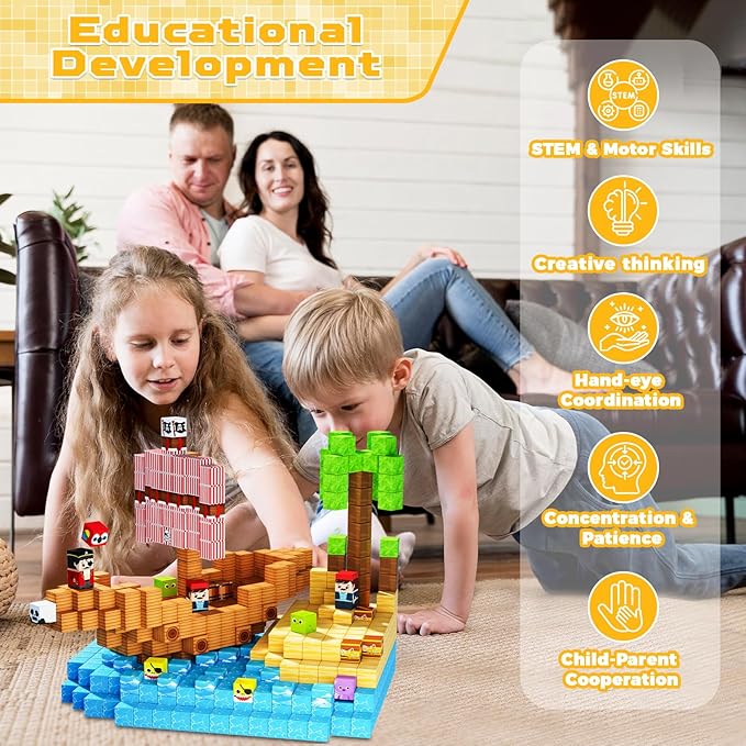 Magnetic Blocks - 100Pcs Build - огляд і ціна Magnetic Building Tiles Set 100Pcs
